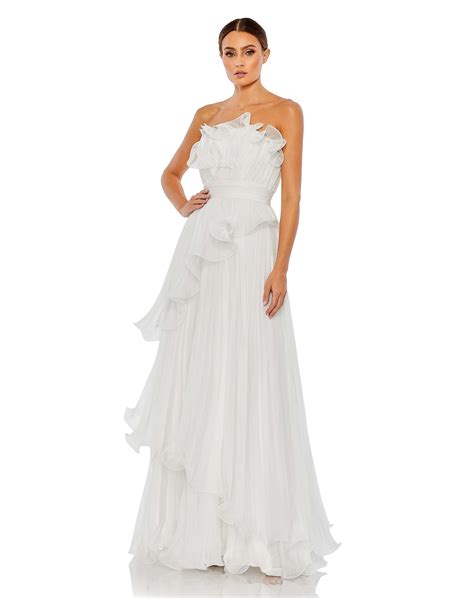 mac duggal white gown